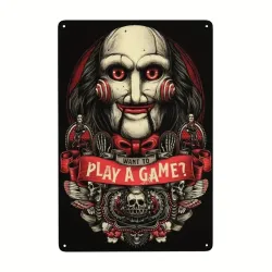 Want To Play A Game Metal Sign