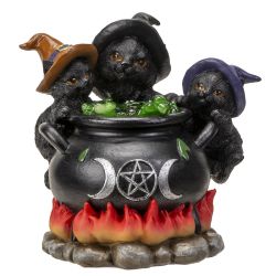 Wiccan Kittens On (LED) Cauldron (Click Pic)