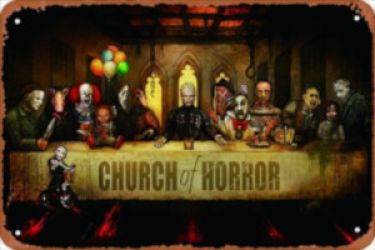 Church Of Horror Metal Sign